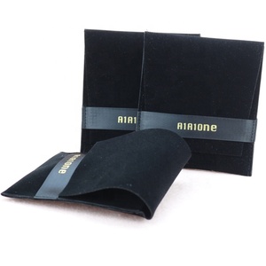 Custom logo Jewelry Bag Velvet <b>Envelope</b> <b>Gift</b> Bags /flap Velvet Jewelry Packaging Pouch - Product Image 2