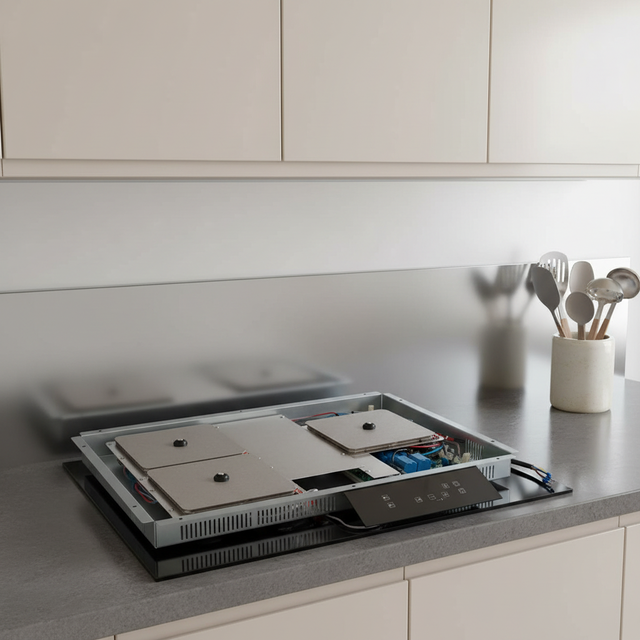 Built-In Invisible Aluminum Alloy Wall-Mounted Ceramic Induction Cooktop 4 Burners Electric Energy Efficient Class for Household
