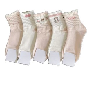 ถุงเท้ายาวครึ่งน่องระบายอากาศได้ดีสำหรับผู้หญิง ลายหมีน่ารัก ผ้าฝ้าย ลายการ์ตูนอนิเมะ สำหรับใส่ฤดูใบไม้ผลิและฤดูร้อน - Product Image 4