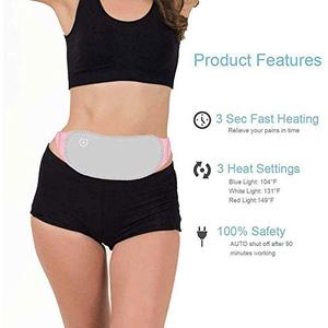 Graphene <b>Heating</b> Warm Uterus Belt Vibration Massage Period Pain Relief <b>USB</b> Rechargeable Waist Band Gift Pink - Product Image 4