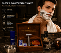 Coffret Cadeau de Rasage Premium Réutilisable pour Homme – Rasoir de Sécurité de Luxe avec Boîte en Bois, Manche en Alliage d'Aluminium et Tête en Alliage de Zinc