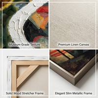Peinture à l'huile abstraite moderne sur toile, série Genius Artistique, style peint à la main, avec cadre élégant pour la décoration du salon