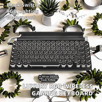 Keyboard Gaming Profesional 83 Tombol Nirkabel RGB Back Light Mewah Model Mesin Ketik Tahan Air Tujuh Warna Baru