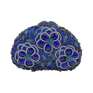 Bolso de Mano de Cristal Floral para Mujer, Estilo Vintage Chic, con Pedrería, Bolso de Noche de Lujo para Boda o Cóctel - Product Image 1
