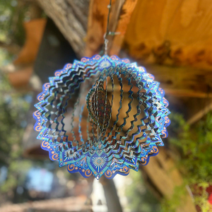 Carillons éoliens 3D suspendus Spinner <span class=keywords><strong>Mandala</strong></span> l'arbre de vie rotatif en acier inoxydable motif géométrique décoration de jardin à la maison - Product Image 5