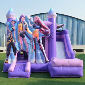 Castello Gonfiabile a Tema K-POP Demon Hunters con Scivolo per Feste all'Aperto e Noleggio per Bambini - Product Image 1