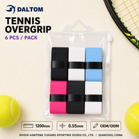 Surgrip de tennis ultra-fin pour raquette de badminton, adhérent, doux au toucher, absorbant la transpiration, lot de 6 couleurs assorties, fabrication OEM
