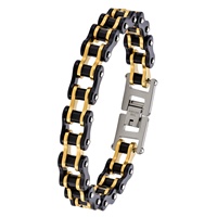 Bracelets unisexes en acier inoxydable plaqué or véritable, motif flèche tendance, pour vélo et moto, bijoux cadeau