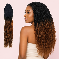 Vente en gros de tresses au crochet Water Wave Passion Twist bicolores, cheveux synthétiques personnalisés pour tressage, extensions de cheveux au crochet pour femmes