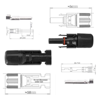 Connecteur de panneau solaire étanche IP67 1000V 30A Mâle/Femelle en Bronze Phosphoreux UL94-V0, Adaptateur de câble solaire pour connexion solaire