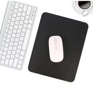 Tapis de souris carré en cuir PU imperméable antidérapant personnalisé OEM bleu marine pour le jeu, logo personnalisable, bureau, ordinateur portable - Product Image 2