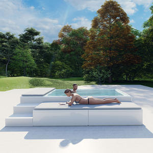 Ngoài trời sân sau sợi thủy tinh trắng sẵn sàng mùa hè nhỏ gọn trên mặt đất hồ bơi hình chữ nhật trên mặt đất gia đình bơi hồ bơi Spa - Product Image 6