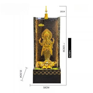 गैनेश ने एलईडी रोशनी के साथ पानी के फव्वारे को आशीर्वाद दिया-दक्षिण-पूर्व एशियाई हाथी देवता घर, कार्यालय के सजावट के लिए - Product Image 5