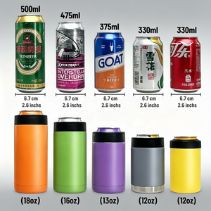 กระติกเก็บความเย็นสำหรับกระป๋องขนาด 12 ออนซ์/14 ออนซ์/16 ออนซ์, กระติกสุญญากาศสำหรับกระป๋อง, ที่เก็บกระป๋องแบบฉนวนกันความร้อน, กระติกเก็บความเย็นสำหรับขวดเบียร์สแตนเลส, ช่วยรักษาความเย็น - Product Image 6