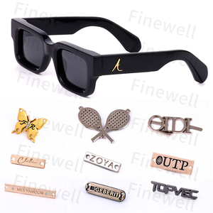 Finewell Custom <span class=keywords><strong>occhiali</strong></span> <span class=keywords><strong>da</strong></span> <span class=keywords><strong>sole</strong></span> 3D metallo Logo dorato diamanti Set argenteo <span class=keywords><strong>occhiali</strong></span> <span class=keywords><strong>da</strong></span> <span class=keywords><strong>vista</strong></span> tempie PC acetato <span class=keywords><strong>occhiali</strong></span> <span class=keywords><strong>con</strong></span> Logo 3D - Product Image 3
