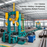 Mesin Pengelasan dan Pelurusan H Beam 3 in 1 KASRY untuk Fabrikasi Struktur Baja, Lini Produksi H Beam Otomatis