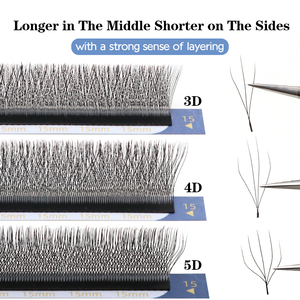 Phong Cách Mới 3D W Hình Dạng Hoa Trà Matte Tự Nhiên Lông Mi Giả Độ dài Khác Nhau Pbt 0.07Mm Hoa Trà Dễ Dàng Fan Lashes - Product Image 6