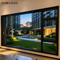Ventana Moderna de Alta Gama con Marco Delgado de Aluminio, Apertura Doble Interior, Insonorizada, con Malla de Seguridad de Acero Inoxidable para Dormitorio o Villa