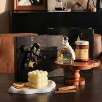 Coffret Cadeau de Bougies Parfumées Artisanales en Bois de Luxe, Aromathérapie, Bougies Bulle de Noël, Coffret Cadeau Premium pour Soins Personnels