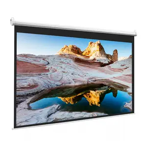 High Quality Electric Projection Screen 84-150 inch Motorized Remote control automatic lifting Projector Screen