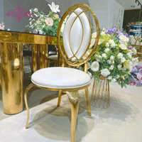 Chaise de mariage de luxe en acier inoxydable pour banquets d'hôtel et événements en plein air, durable, empilable, design moderne