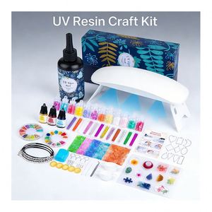 TOYSRUNNER Kit de Résine UV pour Bijoux DIY, Transparente et Dure, avec Lampe LED, Moules en Silicone, Paillettes, Feuilles, Fleurs, Pendentifs, Boucles d'Oreilles, Noël - Product Image 2