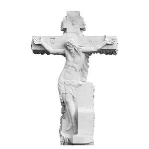 Escultura de Crucifixión Europea de Tamaño Real en Mármol, Estatua de Jesús Crucificado, Arte Religioso para Interiores y Exteriores - Product Image 2