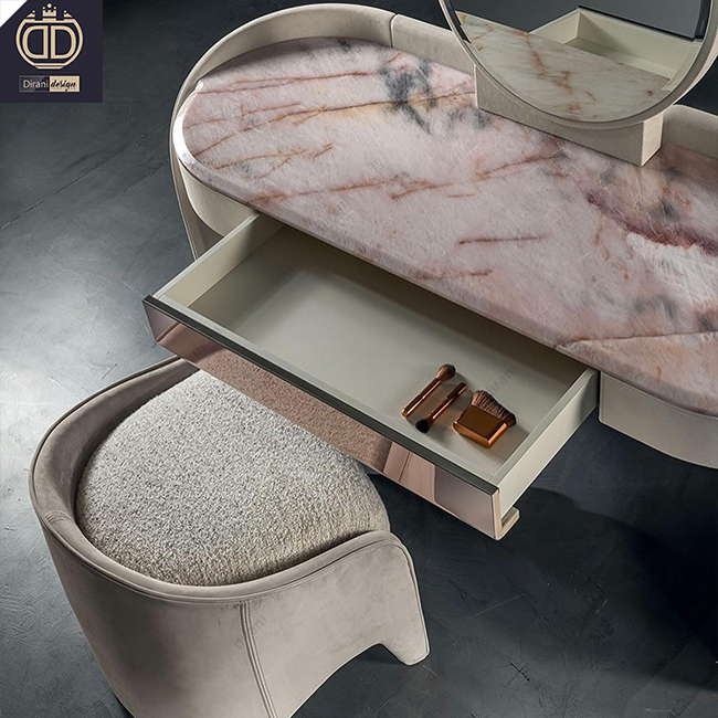 Luxury Modern Pink Marble Top Dressing Table Elegant Beige Streamlined  Design Mirror for Bedroom Room Vanity Makeup Vanities| Alibaba.com