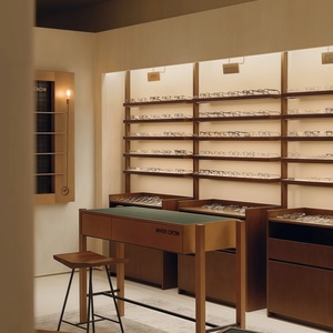 <strong>Yoshing</strong> LED Lighting Wood Eyewear Display Stand Optical Shop Sunglasses Counter Rack - Product Image 1