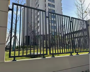 Kim loại màu đen an ninh 6x8 thép picket hàng rào giáo hàng rào tấm ngoài trời Vườn mạ kẽm rèn sắt thép hàng rào tấm - Product Image 1