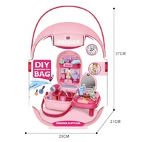 Samtoy 37 pièces DIY Simulation Portable beau cosmétique jeu de Simulation ensemble maquillage commode valise commode Table jouets pour filles