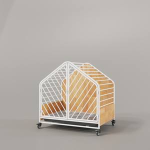 <span class=keywords><strong>Cage</strong></span> pour chien en acier inoxydable, cadre en bois massif, design rectangulaire, durable, résistant à l'eau, enclos sécurisé pour animaux de compagnie, intérieur/extérieur - Product Image 2