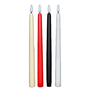 Electronic Flameless Taper Candles Plastic Long White LED Candle Sticks For Holiday Decoration