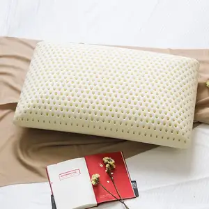 100% Natural Premium Latex Foam Sleeping Pillow Medium Firm OEM Plain Rectangle Bed Pillow Custom Memory Folded Kids Office Use