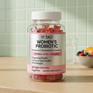 Gomitas Probióticas Sin Azúcar para Mujeres, 50B CFU, con Arándano Rojo y Prebióticos, Apoyo para la Salud del Tracto Urinario y el Equilibrio del pH, 60 Unidades - Product Image 1