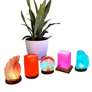 Himalayan Pink Salt Lamp LED <b>USB</b> <b>Plug</b> Carved Geometric Shape Eco-Friendly Feng Shui Holiday Decoration Mini Salt Lamps Bulk - Product Image 1
