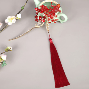 Accessoires traditionnels chinois Hanfu, ornements pour cheveux, attaches à cheveux à pompons, anneaux pour cheveux, épingles à cheveux à pression, épingles à cheveux éthérées - Product Image 1