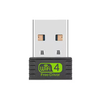 Adaptateur WiFi USB, 150M USB Mini Wifi Dongle Cartes réseau 2.4Ghz Driver gratuit Adaptateur Wifi USB pour Kali Linux PC