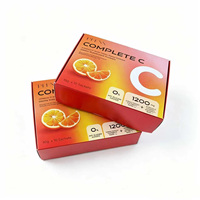Boîte d'expédition en gros personnalisée pour sachets de suppléments de vitamine C, dégradé orange, pour emballage cadeau de produits de santé