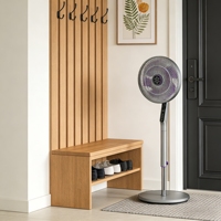 Ventilateur de circulation d'air à oscillation automatique, nouvelle arrivée 2026, ventilateur sur pied à vent puissant, affichage de la minuterie, lame de 400 mm, ventilateur de refroidissement, moteur CC