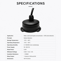 Sensor Kebocoran Cairan Elektronik Optik Alarm Strobo Logam Jaringan TCP -10~50 Detektor Air Tuya Smart Deteksi 100-200m