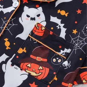 Set pigiama di Halloween per adulti, due pezzi, camicia con bottoni, pantaloncini, stampa zucca, fantasma, pipistrello, abbigliamento da notte, cosplay - Product Image 3