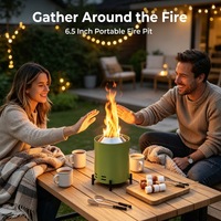Poêle à bois portable de petite taille pour l'intérieur et l'extérieur, sans fumée, résistant à la rouille, foyer moderne pour patio, camping et fête