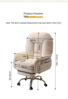 Chaise de bureau ergonomique pivotante blanche moderne, confort luxueux et moelleux avec roulettes, vente chaude pour bureau et salon, en tissu