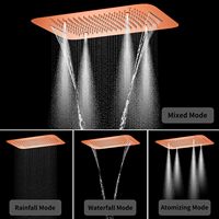 Système de douche or rose 6pcs Jets de douche Body Sprays Faucet Set Shower Combo Kit