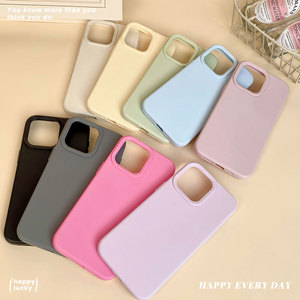 เคสโทรศัพท์ซิลิโคนแบบเต็มตัว สีพื้นด้าน ป้องกันการตกกระแทก สำหรับ iPhone 15 16 Pro 17 - Product Image 2