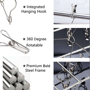 Logo personnalisé en acier inoxydable bébé vêtements cintre pince à chaussettes pince cintre pinces antidérapantes Mini porte-vêtements cuisine salle de bain - Product Image 4