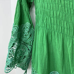 Diseño de autocultivo <span class=keywords><strong>Blusa</strong></span> de corsé para mujer Blusas de moda Telas <span class=keywords><strong>Blusa</strong></span> de encaje <span class=keywords><strong>verde</strong></span> - Product Image 6