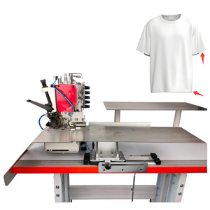 Machine à coudre industrielle à point plat, ourleur automatique de t-shirts, triple aiguille, motorisée, coupe-fil haute vitesse - Product Image 2