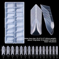 150 pièces/boîte Formes d'ongles naturelles plus épaisses pour extension rapide en gel, sans papier, pour construction rapide